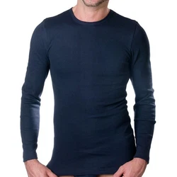 HERMKO Unterziehshirt Herren langarm 3640 Dunkelblau/Blau