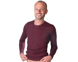 HERMKO Unterziehshirt Herren langarm 3640 Creme/Weiß/Grau
