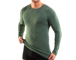 HERMKO Unterziehshirt Herren langarm 3640 Dunkelgrün/Grün