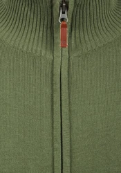 Blend Norman Herren Strickjacke Cardigan Feinstrick mit Stehkragen und Reißverschluss (70155) Dunkelgrün/Grün