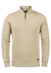 Blend Robin Herren Strickpullover Troyer Mit Stehkragen Und Reißverschluss (70815) Khaki/Beige/Braun