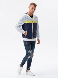 OMBRE Steppjacke Windjacke mit Kapuze (C438) marineblau (V1 C438)