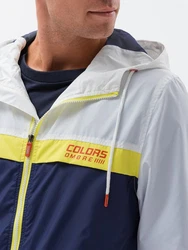 OMBRE Steppjacke Windjacke mit Kapuze (C438) marineblau (V1 C438)