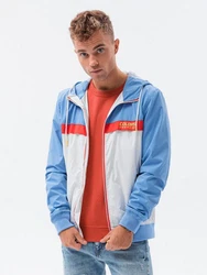 OMBRE Steppjacke Windjacke mit Kapuze (C438) blau (C438)