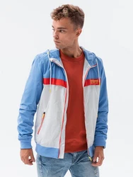 OMBRE Steppjacke Windjacke mit Kapuze (C438) blau (C438)