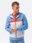 OMBRE Steppjacke Windjacke mit Kapuze (C438) blau (C438)