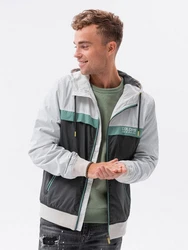 OMBRE Steppjacke Windjacke mit Kapuze (C438) graphit (C438)