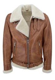 Winterjacke Lammfelljacke James Kastanie Creme