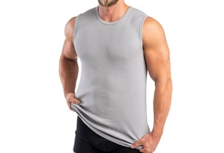 HERMKO Achseltop 3040 Herren Tank Top Unterhemd Grau/Hellgrau