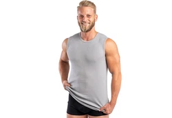 HERMKO Achseltop 3040 Herren Tank Top Unterhemd Grau/Hellgrau