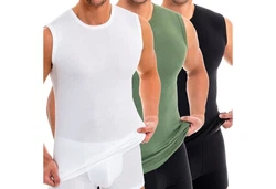 HERMKO Achseltop 3040 Herren Tank Top Unterhemd Weiß/Dunkelgrün/Schwarz/Creme/Dunkelblau