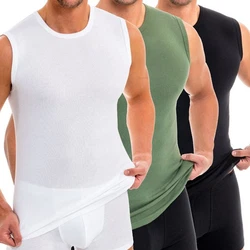 HERMKO Achseltop 3040 Herren Tank Top Unterhemd Weiß/Dunkelgrün/Schwarz/Creme/Dunkelblau