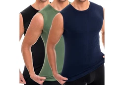 HERMKO Achseltop 3040 Herren Tank Top Unterhemd Dunkelblau/Dunkelgrün/Blau/Mischfarben