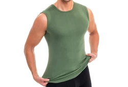 HERMKO Achseltop 3040 Herren Tank Top Unterhemd Dunkelgrün/Grün