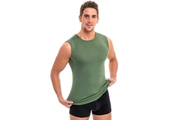 HERMKO Achseltop 3040 Herren Tank Top Unterhemd Dunkelgrün/Grün