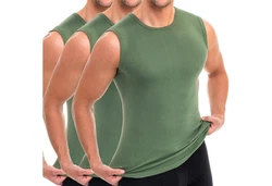 HERMKO Achseltop 3040 Herren Tank Top Unterhemd Dunkelgrün/Grün