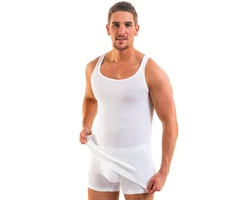 HERMKO Unterhemd 3018 2er Pack Herren Unterhemd Creme/Weiß