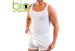 HERMKO Unterhemd 3018 2er Pack Herren Unterhemd Creme/Weiß