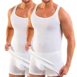 HERMKO Unterhemd 3018 2er Pack Herren Unterhemd Creme/Weiß
