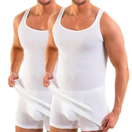 Unterhemd 3018 2er Pack Herren Unterhemd Doppelripp aus 100% Bio-Baumwolle