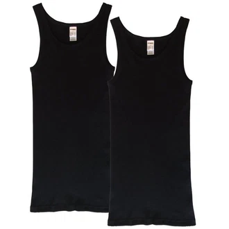 HERMKO Unterhemd 3018 2er Pack Herren Unterhemd Schwarz/Dunkelblau/Lila/Weiß