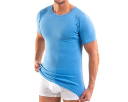 HERMKO Unterziehshirt Herren Business Shirt Hellblau/Blau