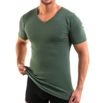 HERMKO Unterziehshirt 4880 Herren V-Ausschnitt Business Unterhemd Dunkelgrün/Grün