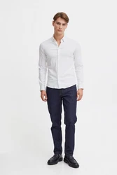Casual Friday Langarmhemd CFArthur Grau/Weiß/Creme