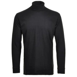 RAGMAN Rollkragenpullover Langarm Basic Schwarz