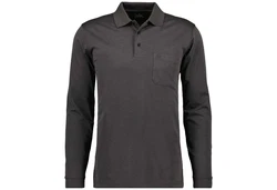 RAGMAN Langarm-Poloshirt Dunkelgrau/Grau/Khaki/Hellgrau