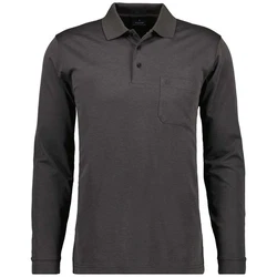 RAGMAN Langarm-Poloshirt Dunkelgrau/Grau/Khaki/Hellgrau