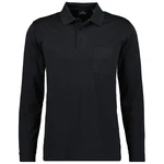 RAGMAN Langarm-Poloshirt Dunkelblau/Schwarz