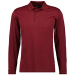 RAGMAN Langarm-Poloshirt Dunkelrot/Rot/Bordeaux