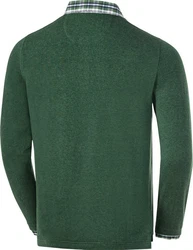 HENSON&HENSON V-Ausschnitt Pullover Dunkelgrün/Grün