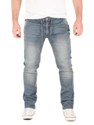 WOTEGA Herren Sweathose in Jeansoptik Slim-Fit Joshua Blau/Grau/Hellblau