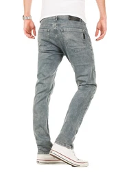 WOTEGA Herren Sweathose in Jeansoptik Slim-Fit Joshua Grau/Blau/Hellgrau