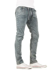 WOTEGA Herren Sweathose in Jeansoptik Slim-Fit Joshua Grau/Blau/Hellgrau