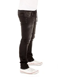 WOTEGA Herren Sweathose in Jeansoptik Slim-Fit Joshua Schwarz/Dunkelbraun/Dunkelgrau
