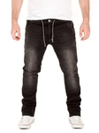 WOTEGA Herren Sweathose in Jeansoptik Slim-Fit Joshua Schwarz/Dunkelbraun/Dunkelgrau