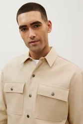 Next Outdoorhemd Hemdjacke mit zwei Taschen Beige/Khaki/Braun