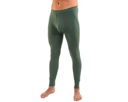 HERMKO Herren Lange Unterhose 3er Pack mit Eingriff (3540) Dunkelgrün/Grün/Khaki