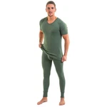 HERMKO Lange Unterhose mit Eingriff 3540 Herren Dunkelgrün/Grün/Khaki