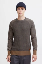 Blend Gandolf Herren Strickpullover Feinstrick Pullover Mit Rundhals (BHGandolf) Khaki/Grau/Braun/Dunkelbraun