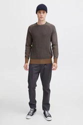 Blend Gandolf Herren Strickpullover Feinstrick Pullover Mit Rundhals (BHGandolf) Khaki/Grau/Braun/Dunkelbraun
