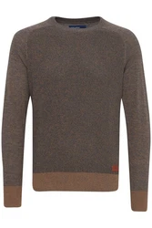 Blend Gandolf Herren Strickpullover Feinstrick Pullover Mit Rundhals (BHGandolf) Khaki/Grau/Braun/Dunkelbraun