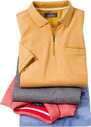 Poloshirt mit stimmigen Farbkontrasten und sportlichem Polo-Zipper bis zum Hals