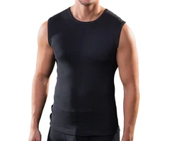 HERMKO Achseltop 3040 Herren Tank Top Unterhemd Schwarz/Dunkelblau