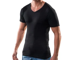HERMKO Unterziehshirt 16488 Herren kurzarm Business Unterhemd V-Ausschnitt 16488
