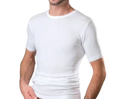HERMKO Unterziehshirt 16800 Herren kurzarm Unterhemd Weiß/Creme