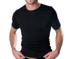 HERMKO Unterziehshirt 16800 Herren kurzarm Unterhemd Schwarz